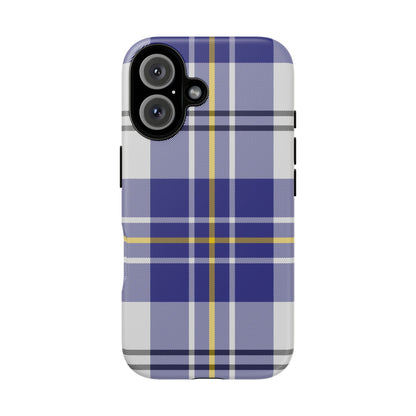 MacPherson Dress Blue Tartan iPhone Case | Dual-Layer Matt Protective Cover