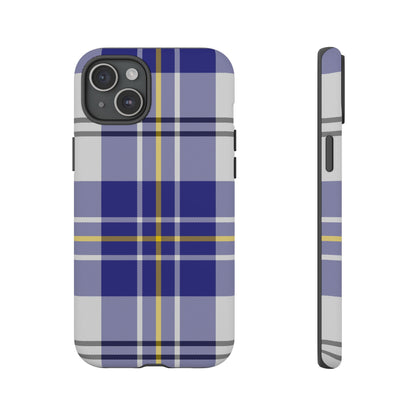 MacPherson Dress Blue Tartan iPhone Case | Dual-Layer Matt Protective Cover