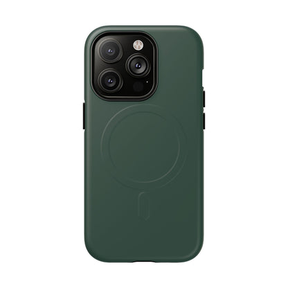 Bottle Green Minimalist Heritage Check MagSafe® iPhone Case | Luxury Magnetic Phone Cover