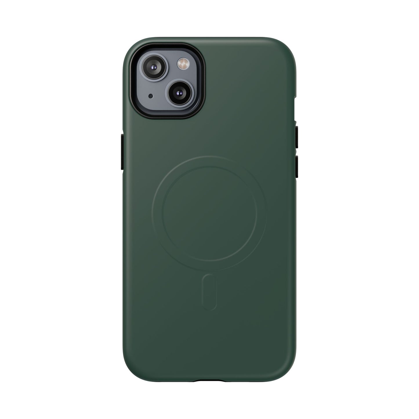 Bottle Green Minimalist Heritage Check MagSafe® iPhone Case | Luxury Magnetic Phone Cover