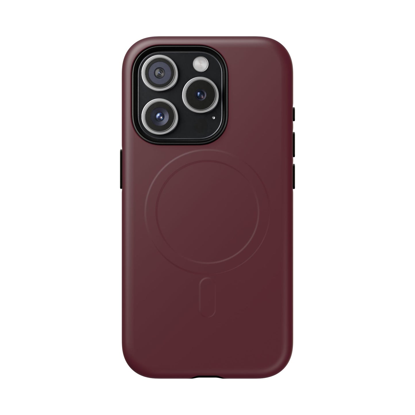 Oxblood Minimalist Heritage Check MagSafe® iPhone Case | Luxury Magnetic Phone Cover