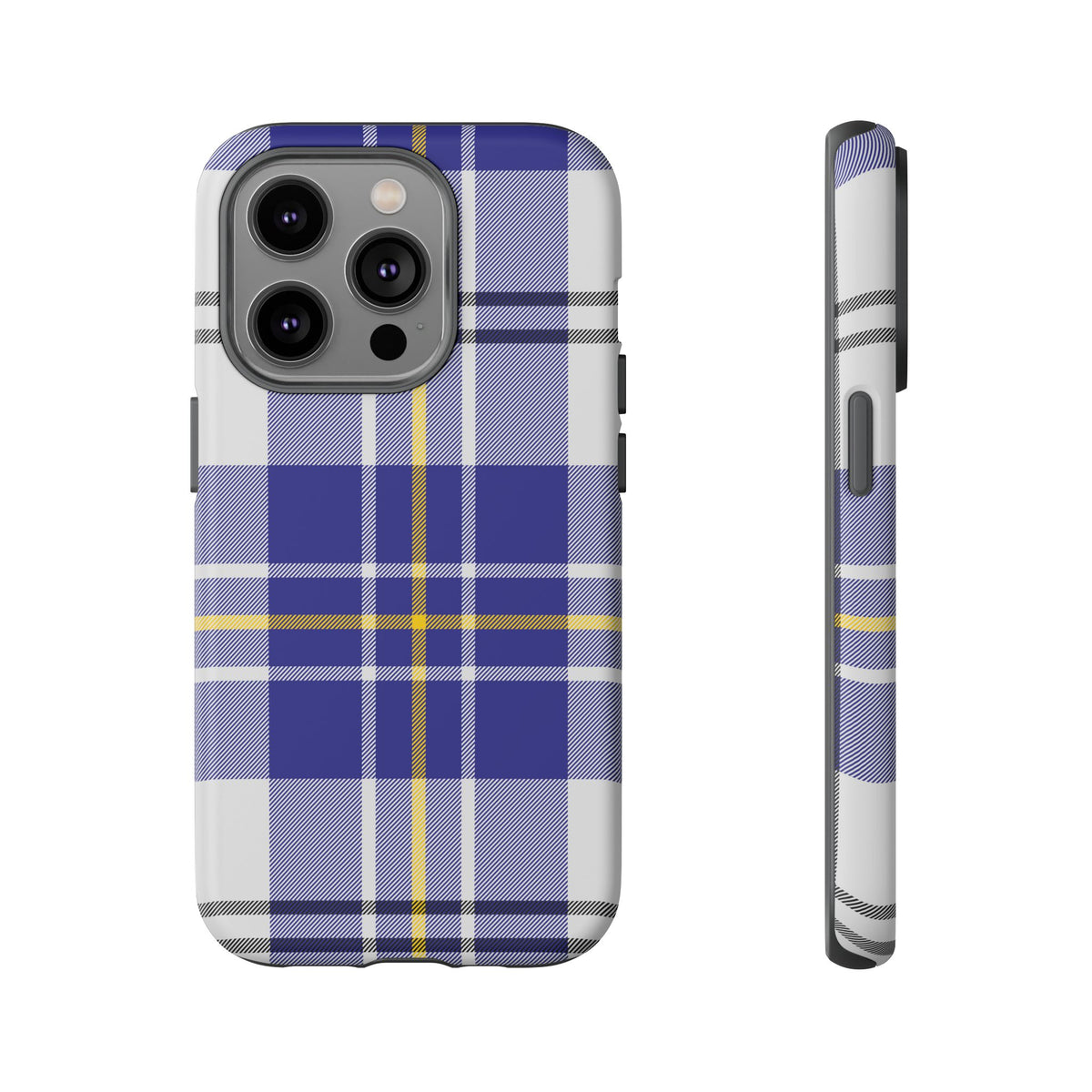 MacPherson Dress Blue Tartan iPhone Case | Dual-Layer Matt Protective Cover