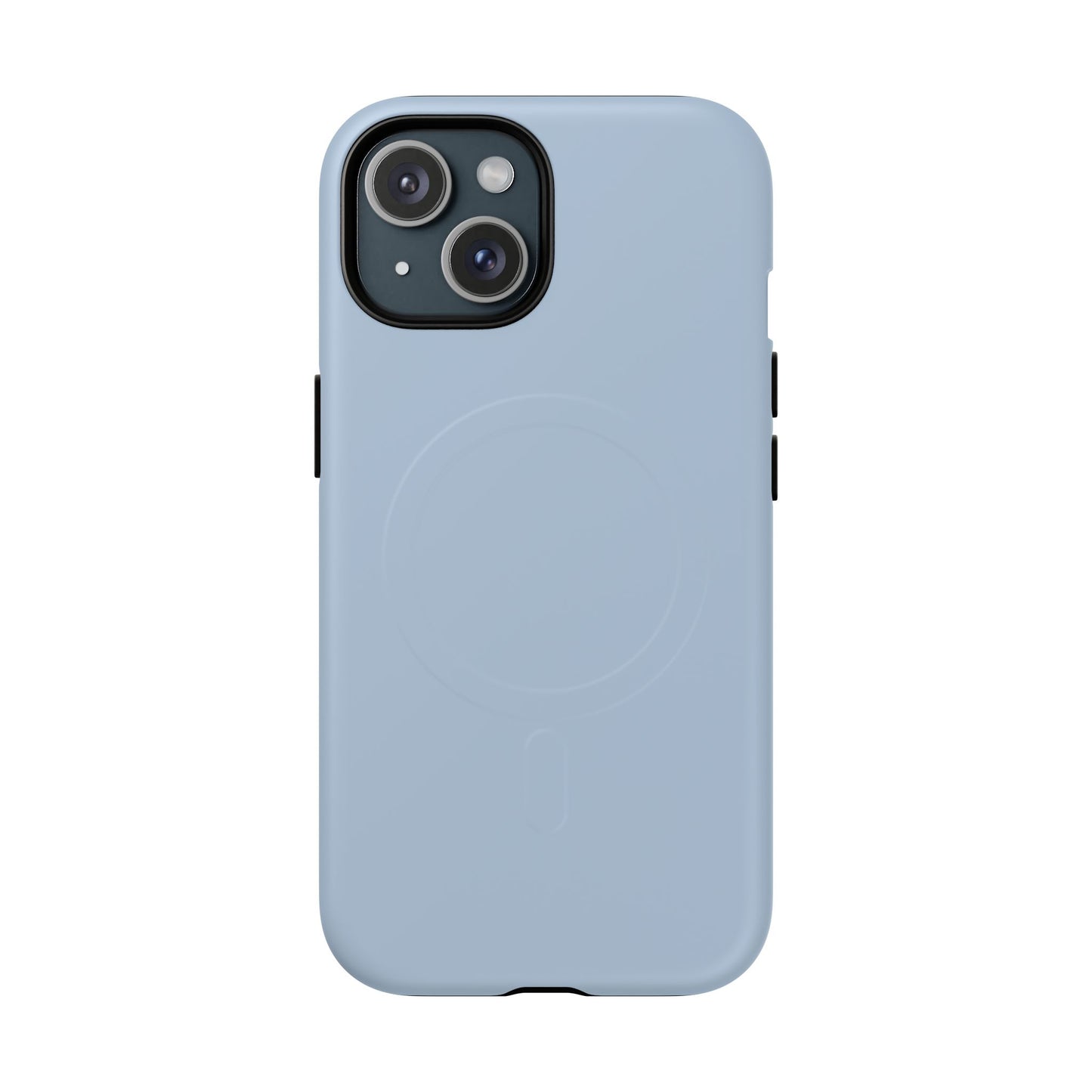 Cloud Blue Minimalist Heritage Check MagSafe® iPhone Case | Luxury Magnetic Phone Cover