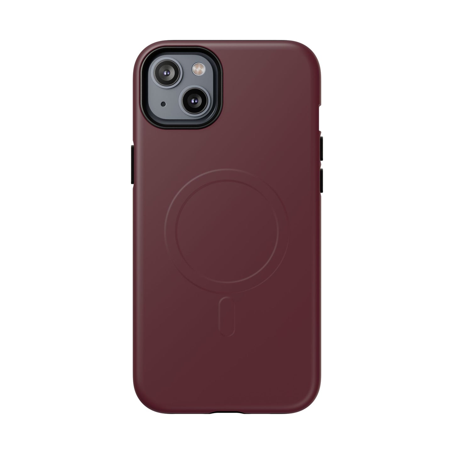 Oxblood Minimalist Heritage Check MagSafe® iPhone Case | Luxury Magnetic Phone Cover